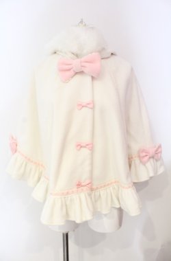 画像1: Angelic Pretty / ふわふわこねこちゃんケープ  シロ×ピンク O-25-08-13-029-AP-CO-IG-OS