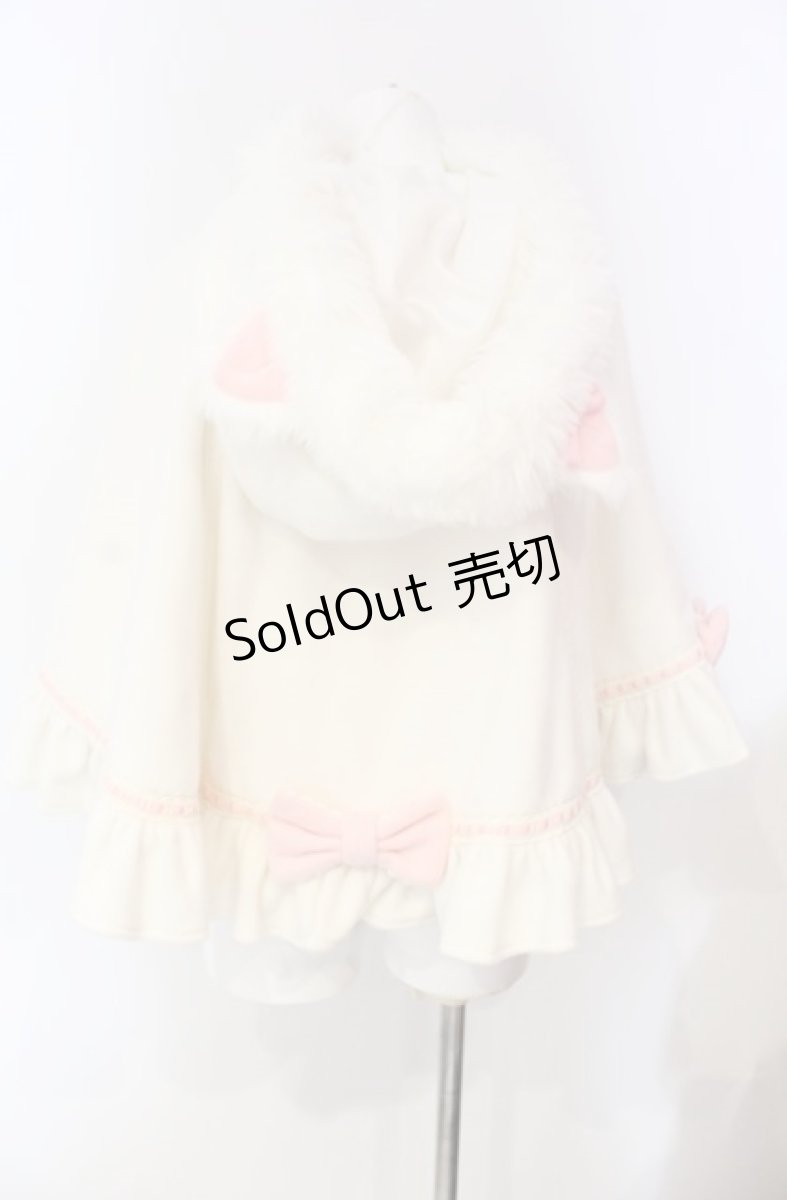 画像4: Angelic Pretty / ふわふわこねこちゃんケープ  シロ×ピンク O-25-08-13-029-AP-CO-IG-OS (4)