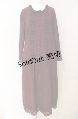 画像1: KANEKO ISAO / フロントタックワンピース  ワイン O-25-08-13-031-EL-OP-OW-ZI