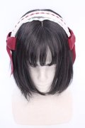 Amavel / サイドリボンレースカチューシャ  アカ×生成り O-25-08-14-001-CA-AC-IG-OS