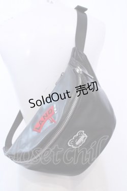 画像1: LAND by MILKBOY / ナイロン ウエストポーチ  ブラック O-25-08-14-050-MB-BG-IG-ZT-K021