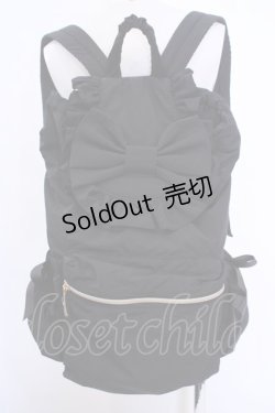 画像1: m petit by misako / TT AM リボンフラップ リュックサック  クロ O-25-08-14-051-LO-BG-IG-OS