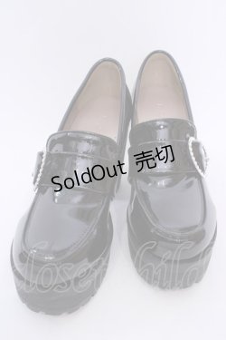 画像1: Rojita / ハートバックルハイヒールローファー XL クロ O-25-08-14-056-LO-SH-IG-ZT-K017