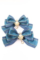 Amavel / Starry Celestialダブルリボンクリップ  グリーン O-25-08-14-012-CA-AC-IG-OS