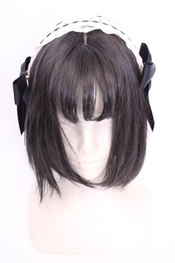画像1: Amavel / サイドリボンレースカチューシャ  クロ×生成り O-25-08-14-002-CA-AC-IG-OS