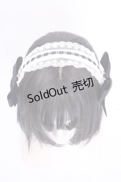 画像2: Amavel / サイドリボンレースカチューシャ  クロ×生成り O-25-08-14-002-CA-AC-IG-OS