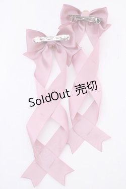 画像3: Amavel / CoffretaBijouツインテリボンバレッタ  ピンク O-25-08-14-023-CA-AC-IG-OS