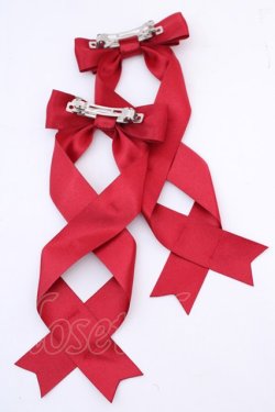 画像3: LOTUS ribbon / ツインテールリボンバレッタ  アカ O-25-08-14-024-EL-AC-IG-OS