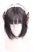Amavel / サイドリボンレースカチューシャ  ブラウン×生成り O-25-08-14-003-CA-AC-IG-OS