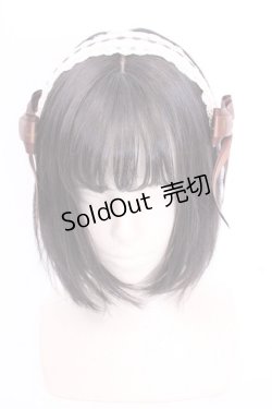 画像1: Amavel / サイドリボンレースカチューシャ  ブラウン×生成り O-25-08-14-003-CA-AC-IG-OS