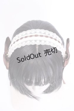 画像2: Amavel / サイドリボンレースカチューシャ  ブラウン×生成り O-25-08-14-003-CA-AC-IG-OS