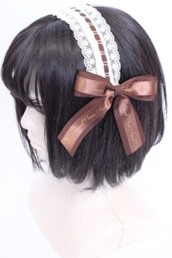 画像3: Amavel / サイドリボンレースカチューシャ  ブラウン×生成り O-25-08-14-003-CA-AC-IG-OS