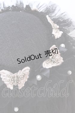 画像2: 星箱works / 夢に落ちた蝶ミニカプリーヌ帽子  クロ O-25-08-14-037-PU-AC-IG-ZT-K004