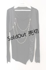 Sixh / レイヤード風カットソー  ブラック O-25-08-16-029-HN-TO-OW-OS
