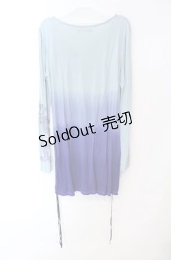 画像2: gouk / 和柄切り替えシャーリングカットソー  ブルー×サックス O-25-08-16-031-GO-TO-OW-OS