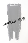 Sixh / トライバルpt変形ジレ  ブラック×パープル O-25-08-16-035-HN-TO-OW-OS