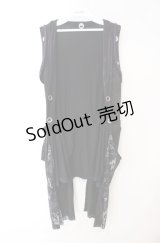 Sixh / トライバルpt変形ジレ  ブラック×パープル O-25-08-16-035-HN-TO-OW-OS