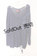 gouk / 和柄バルーンカットソー  ネイビー O-25-08-16-036-GO-TO-OW-OS