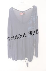 gouk / 和柄バルーンカットソー  ネイビー O-25-08-16-036-GO-TO-OW-OS