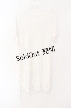 画像3: h.NAOTO / 13ptサイドドロストカットソー  ホワイト O-25-08-16-038-HN-TO-OW-OS