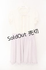 Ank Rouge / ギンガム切り替えワンピース  ラベンダー×オフ O-25-08-16-041-CA-OP-IG-OS