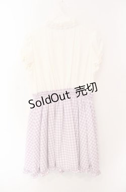 画像3: Ank Rouge / ギンガム切り替えワンピース  ラベンダー×オフ O-25-08-16-041-CA-OP-IG-OS