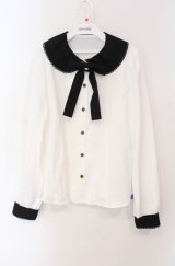 Angelic Pretty / 図書館ブラウス  シロ×クロ O-25-08-16-042-AP-BL-IG-OS
