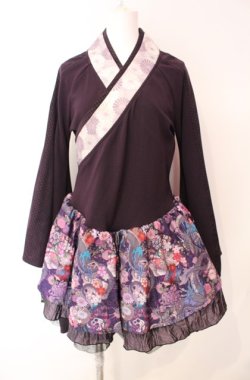 画像1: Qutie Frash / 振袖着物ワンピース  パープル O-25-08-16-046-QU-CO-OW-OS