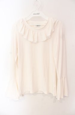 画像1: Drug Honey / フリルカットソー  オフ O-25-08-16-048-PU-TO-IG-OS