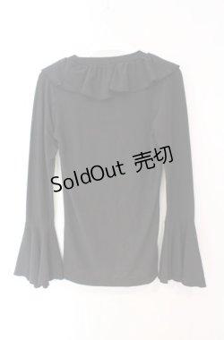 画像2: Drug Honey / フリルカットソー  ブラック O-25-08-16-049-PU-TO-IG-OS