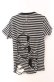 画像3: SEX POT ReVeNGe / ボーダーバックダメージTシャツ  ブラック×グレー O-25-08-16-050-SP-TO-IG-OS (3)