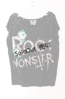 画像1: GLAVIL / プリントスタッズカットソー  ブラック O-25-08-16-051-PU-TO-IG-ZS