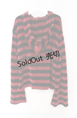 画像2: Drug Honey / ボーダーフードトップス  ワイン×ブラック O-25-08-16-052-PU-TO-IG-OS