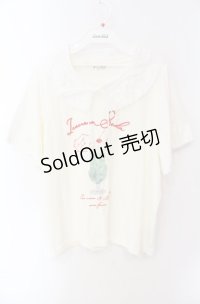 axes femme / 襟付クリームソーダ柄Tシャツ F アイボリー O-25-08-16-054-AX-TS-OW-OS