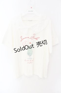 画像1: axes femme / 襟付クリームソーダ柄Tシャツ F アイボリー O-25-08-16-054-AX-TS-OW-OS