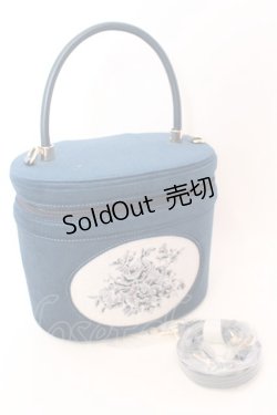 画像1: an another angelus / フレームローズ刺繍バニティバッグ  ブルー O-25-08-16-1040-CA-BG-OW-OS