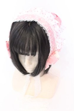 画像1: walnut deer 胡桃鹿（海外ロリィタ） / ストロベリードットバブーシュカ  ピンク O-25-08-16-1005-LO-AC-IG-OS