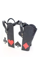 Heart E / トランプ柄のミラクルトート  クロ×アカ×シロ O-25-08-16-1049-LO-BG-OW-OS