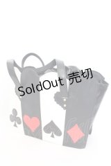 Heart E / トランプ柄のミラクルトート  クロ×アカ×シロ O-25-08-16-1049-LO-BG-OW-ZT0819A