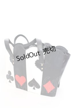 画像1: Heart E / トランプ柄のミラクルトート  クロ×アカ×シロ O-25-08-16-1049-LO-BG-OW-ZT0819A