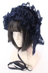 metamorphose / Fairyフリルヘッドドレス  ネイビー O-25-08-16-1008-ME-AC-OW-OS