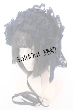 画像1: metamorphose / Fairyフリルヘッドドレス  ネイビー O-25-08-16-1008-ME-AC-OW-OS