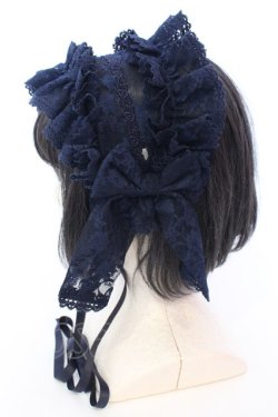 画像2: metamorphose / Fairyフリルヘッドドレス  ネイビー O-25-08-16-1008-ME-AC-OW-OS