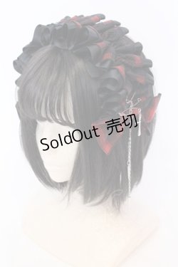 画像1: Estrellas / チェックリボンカチューシャ  レッド×ブラック O-25-08-16-1012-EL-AC-OW-OS