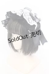 MorunxMuunaStoik / Libraヘッドドレス  ブラック×ホワイト O-25-08-16-1013-EL-ZA-OW-OS