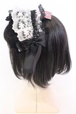 画像2: MorunxMuunaStoik / Libraヘッドドレス  ブラック×ホワイト O-25-08-16-1013-EL-ZA-OW-OS