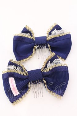 画像2: Angelic Pretty / Dreamリボンパールコーム  ネイビー O-25-08-16-1020-AP-AC-IG-OS