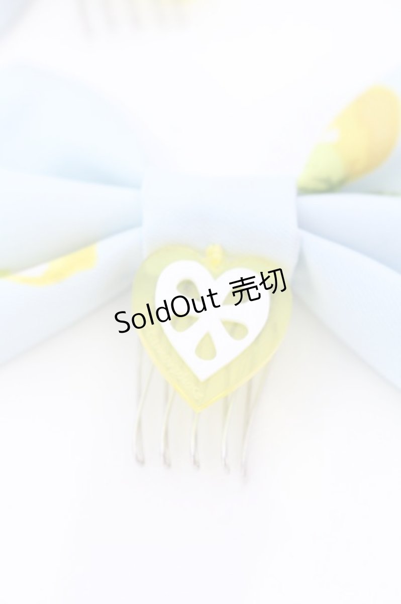 画像2: metamorphose / Dreaming heart Lemon リボンコーム  サックス O-25-08-16-1023-ME-AC-IG-ZT394-F003 (2)