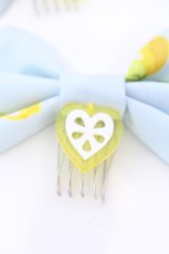 画像2: metamorphose / Dreaming heart Lemon リボンコーム  サックス O-25-08-16-1023-ME-AC-IG-ZT394-F003 (2)