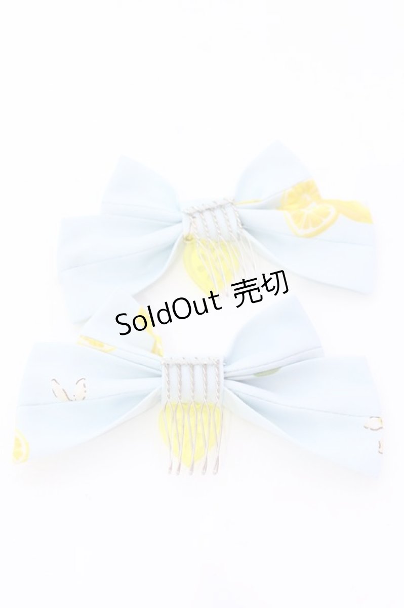 画像3: metamorphose / Dreaming heart Lemon リボンコーム  サックス O-25-08-16-1023-ME-AC-IG-ZT394-F003 (3)